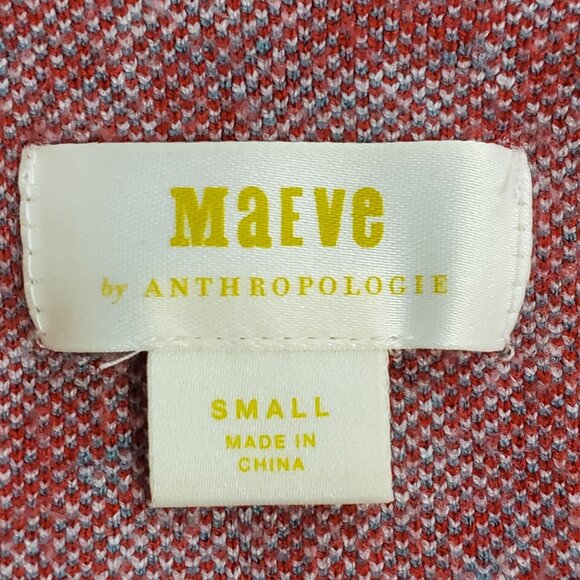 Maeve Anthropologie Womens Oversized Abstract Cropped Sweater Size S Red Boho - Picture 4 of 10